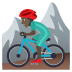 🚵🏿‍♂️ man mountain biking: dark skin tone display on JoyPixels